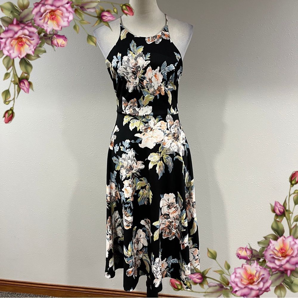 Soprano Floral Halter Neck midi Dress size extra small